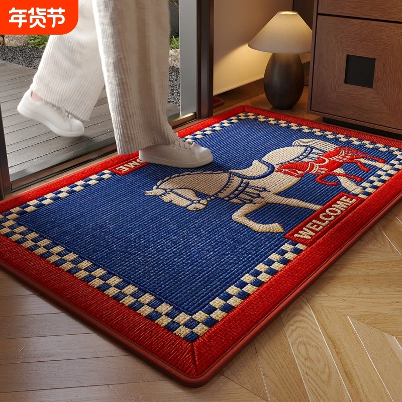 新款马年动物图案机织进门脚垫门垫家用防滑垫子地毯方形入户地垫,居家布艺,入户地垫,淘宝优惠券,粉丝福利购,淘宝优惠卷