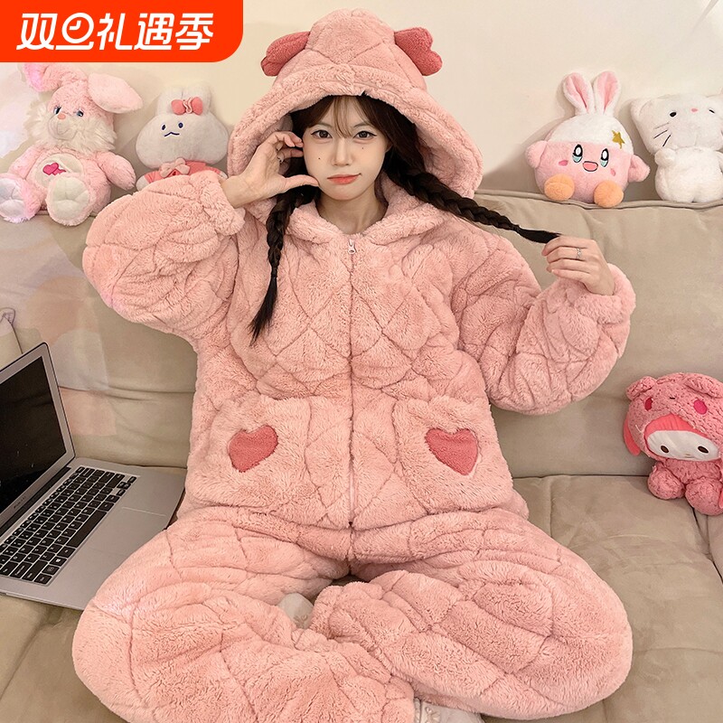 好梦鸭秋冬珊瑚绒睡衣|千人加购