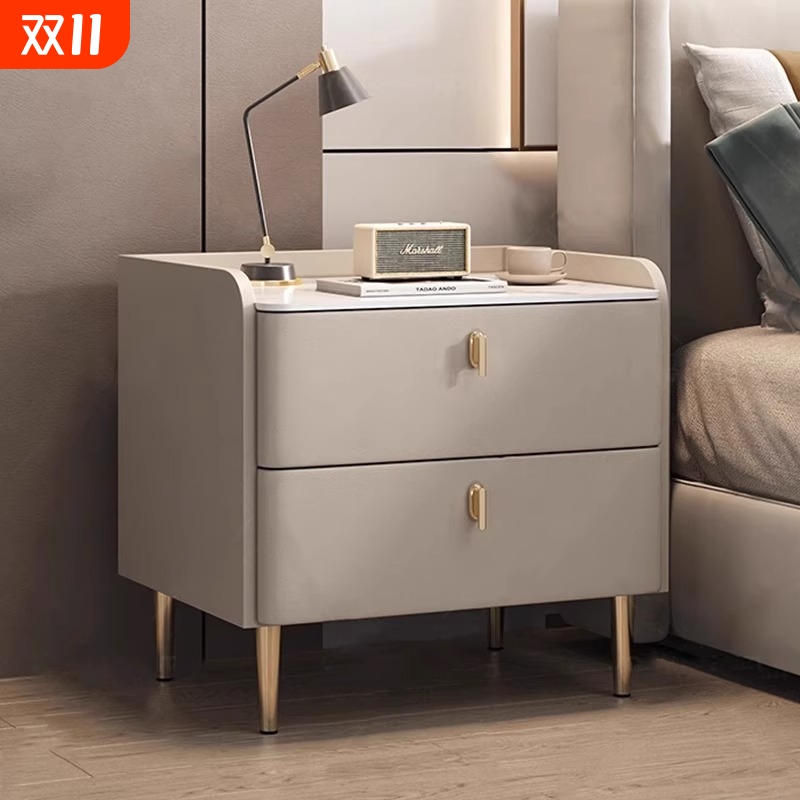 实木床头柜简约现代床边柜2025新款高级感轻奢家用卧室收纳储物柜