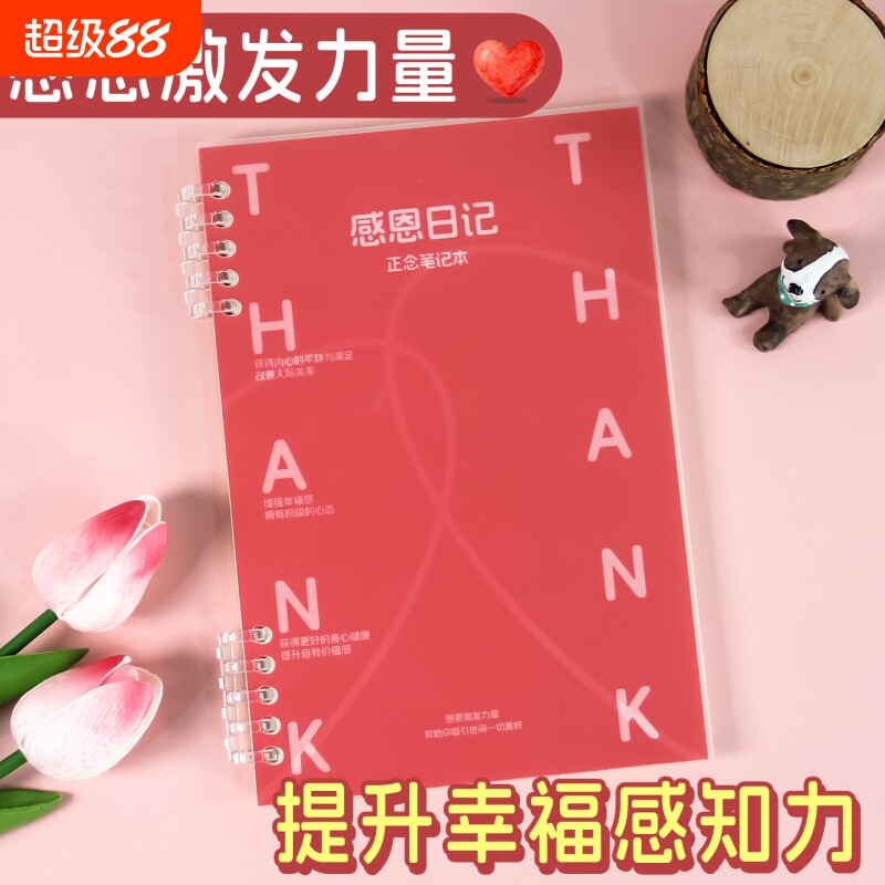 感恩日记能量本正念日记本心理疗愈笔记本子自我显化活页本情绪日期三件图片