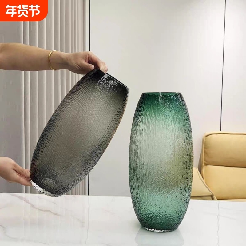 特大号落地菩提玻璃花瓶水培富贵竹马醉木家居客厅桌面插干花摆件