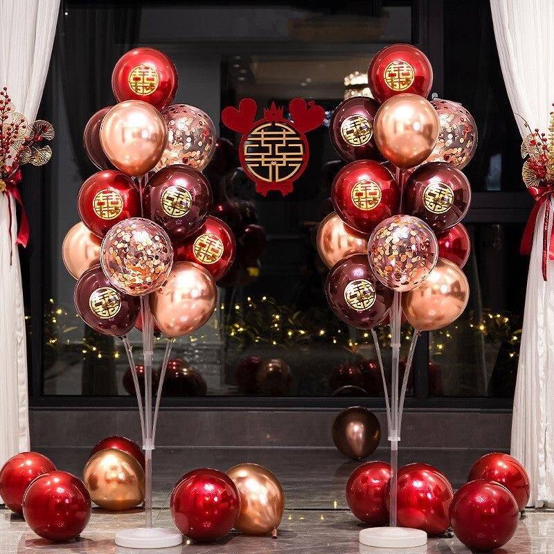 气球结婚布置婚房客厅结婚用品大全婚礼装饰订婚宴开业剪彩用双层