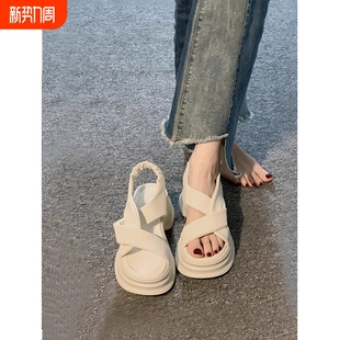 百搭小个子松糕厚底沙滩鞋 2025新款 女海边防滑不累脚 女夏季 凉鞋