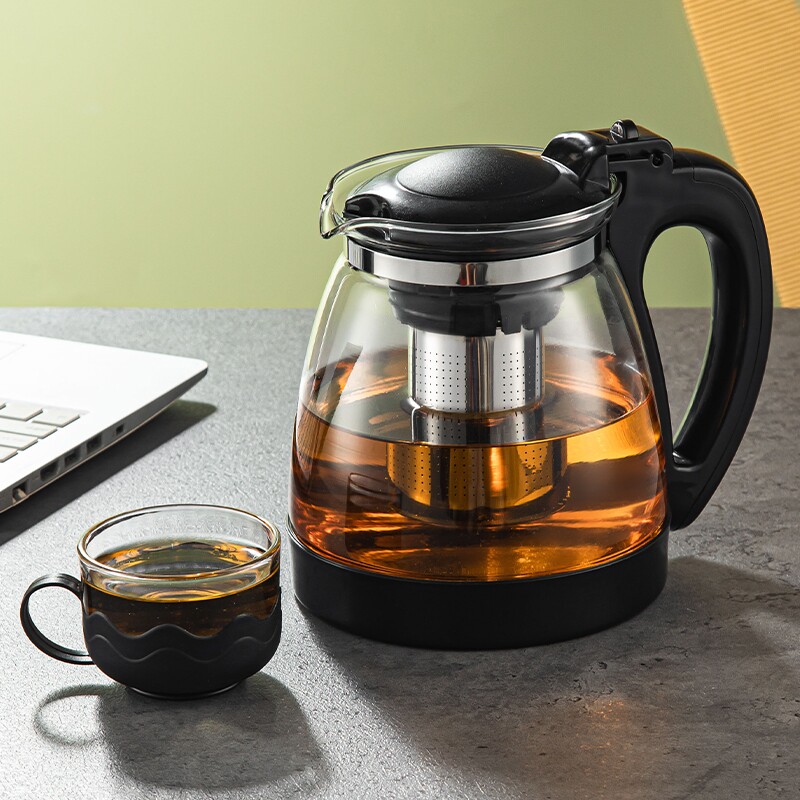 泡茶壶玻璃过滤水壶家用耐高温茶水分离大容量茶水壶茶具套装滤网