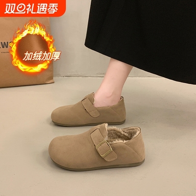 雪地靴女秋冬季加绒加厚保暖全包勃肯鞋子2025新款爆款二棉豆豆鞋