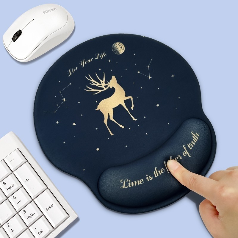 创意星空鹿鼠标垫护腕硅胶防鼠标手键盘手托男生办公电脑掌枕防滑