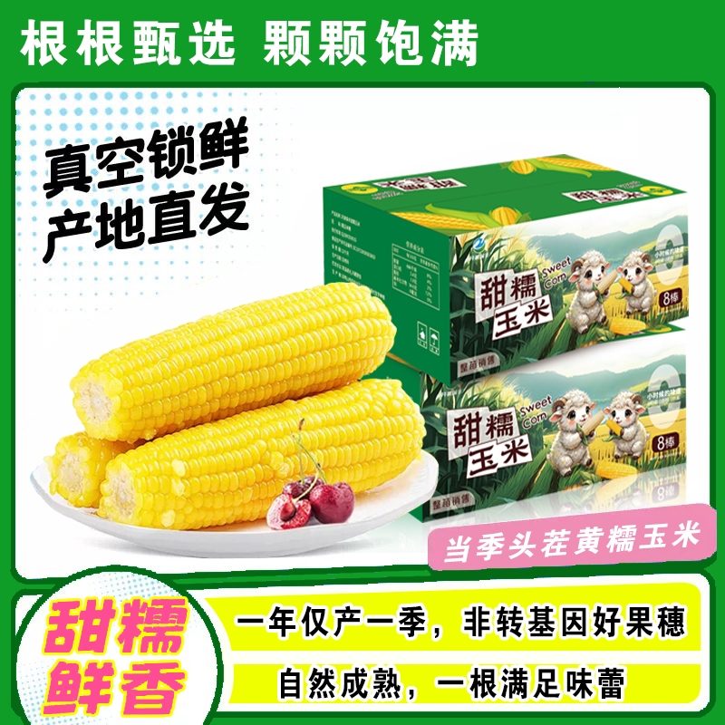 正宗东北新鲜黄糯玉米软糯拉丝独立真空包装寒地黑土一年一季