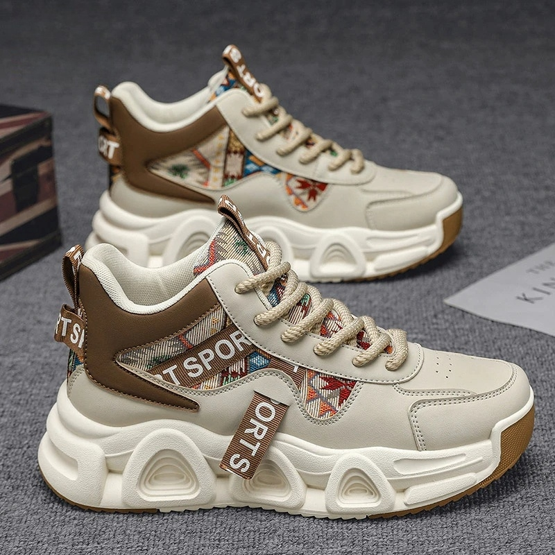 高帮男鞋秋季皮面厚底防滑工作马丁靴秋季户外登山运动休闲工装靴