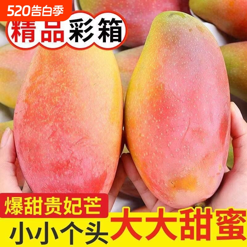 海南贵妃芒果新鲜现摘红金龙薄皮甜心芒应当季孕妇水果