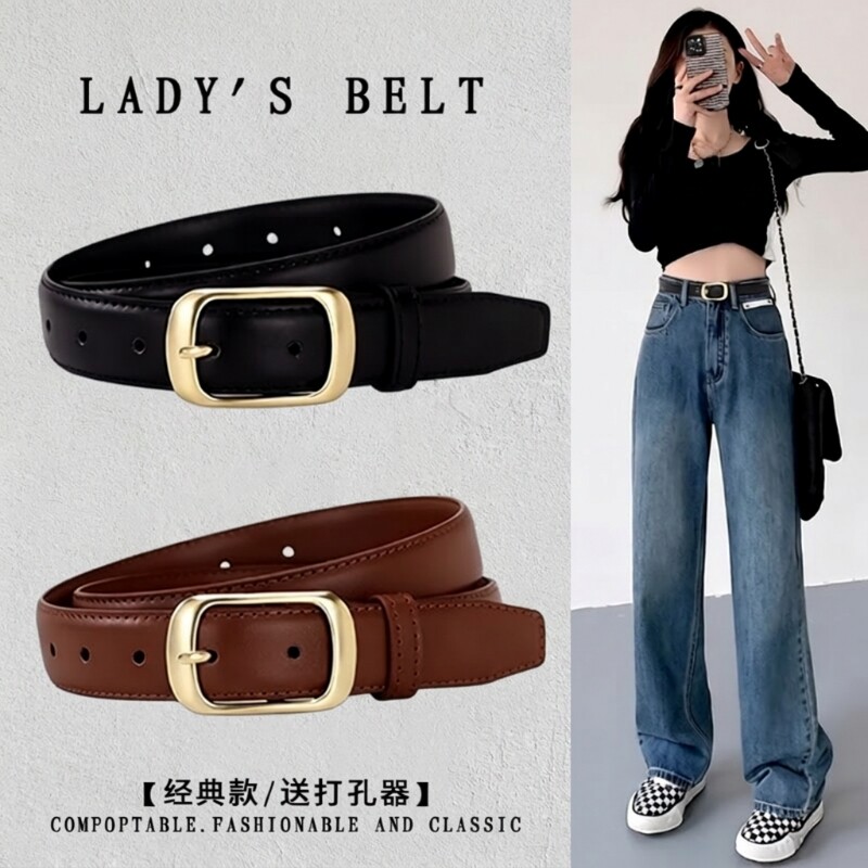 真皮女士腰带黑色|千人回购图片