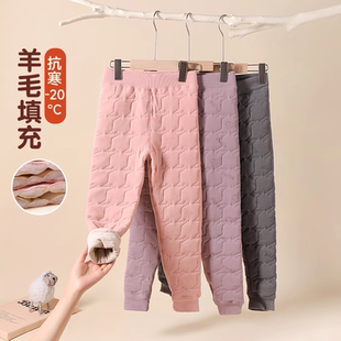 小学生内胆女童百搭保暖棉服棉裤 加厚校服内搭神器秋冬季 棉衣套装