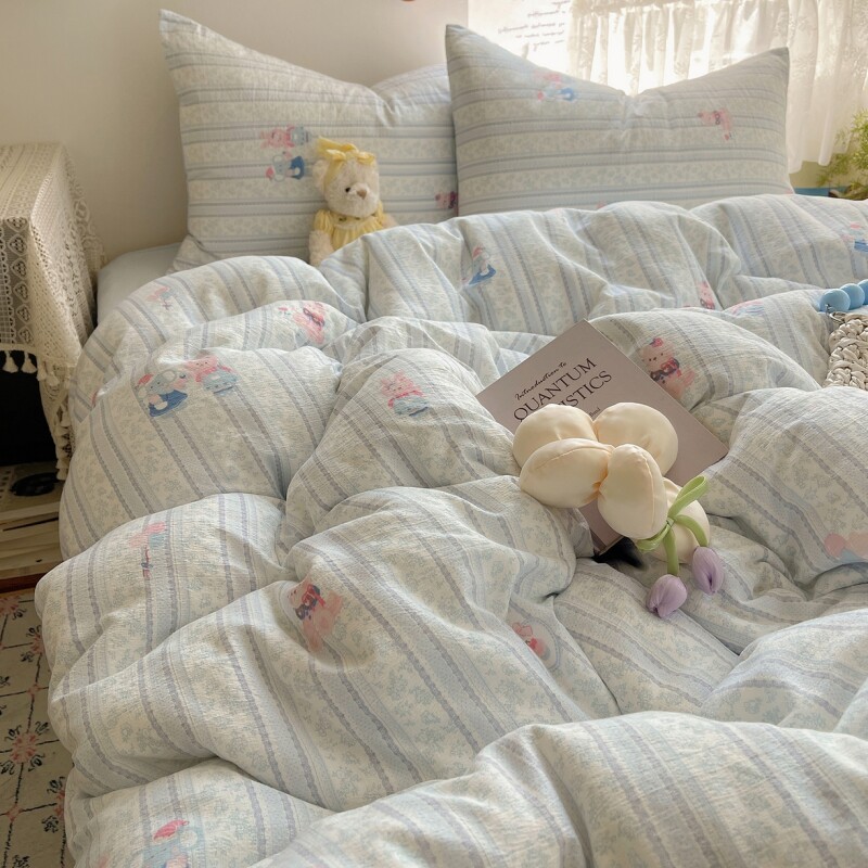 云感双层纱四件套A类母婴级床上用品2025新款床单被套三件套单人