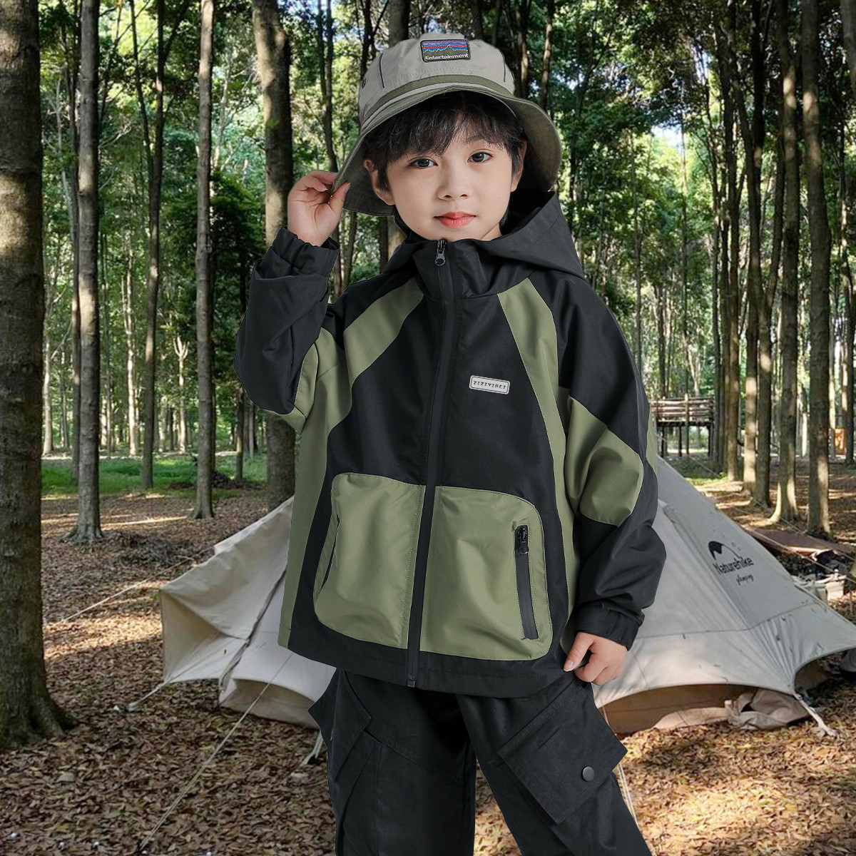 男童冲锋衣2025新款春秋季童装女孩上衣户外防风休闲儿童外套潮