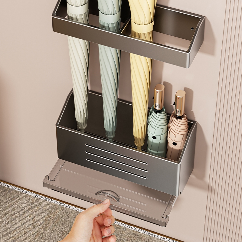 磁吸雨伞架免打孔壁挂家用酒店入户门后玄关沥水伞具收纳磁力挂架