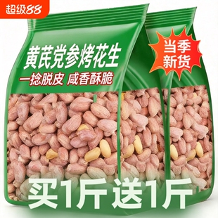 黄芪党参烤花生五香味花生米红皮大粒香酥零食坚果仁休闲现炒好吃