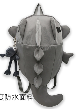 骑行双肩包男书包鲨鱼背包女头盔包摩托车全盔半盔防水平板可装