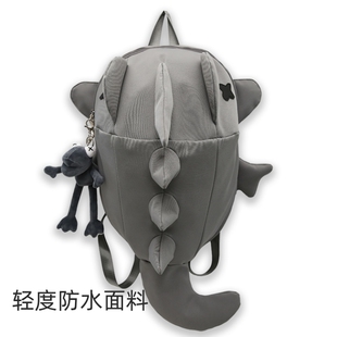 骑行双肩包男书包鲨鱼背包女头盔包摩托车全盔半盔防水平板可装