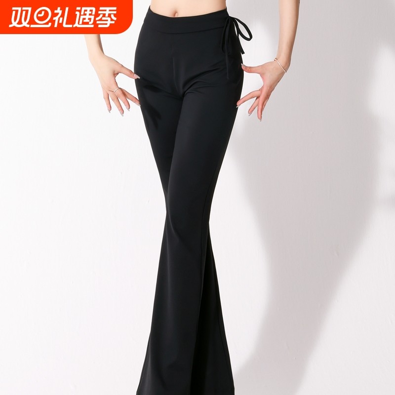 康尼微喇叭舞蹈瑜伽练功裤女中高腰现代中国舞修身显瘦形体长裤夏