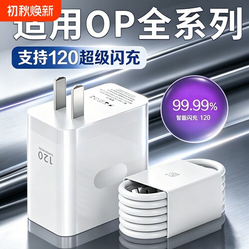 120W闪充头原装手机充电器快充超级闪充数据线适用于OPPO真我R17/Reno6/R17/A91K7xFindX2X3pro80W套装type-c