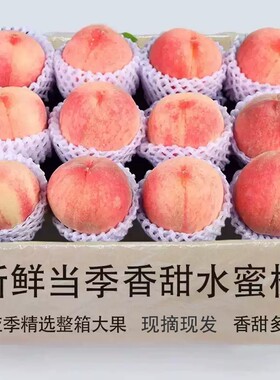 现摘水蜜桃应季桃子新鲜水果甜脆霸王脆软两吃当季毛大果整箱包邮
