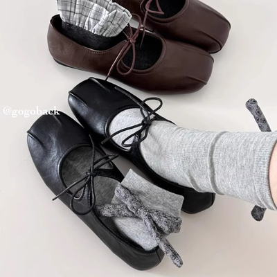 gogoback法式复古芭蕾风玛丽珍鞋女百搭舒适通勤休闲平底浅口单鞋