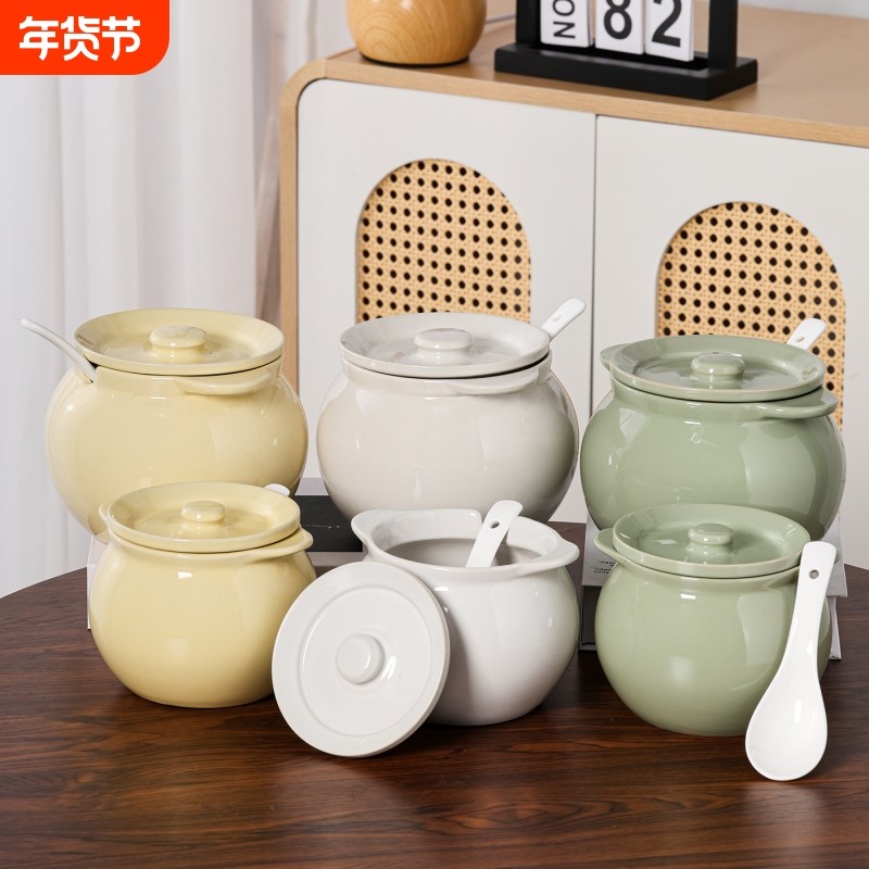 陶瓷猪油罐家用耐高温带盖荤油罐盆厨房装油罐油容器辣椒罐专用罐,厨房/烹饪用具,油壶,淘宝优惠券,粉丝福利购,淘宝优惠卷