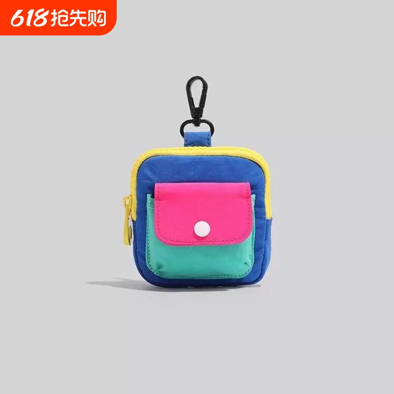 日本2026新款小众零钱包便携小巧撞色卡包迷你拉链防尘保护耳机包