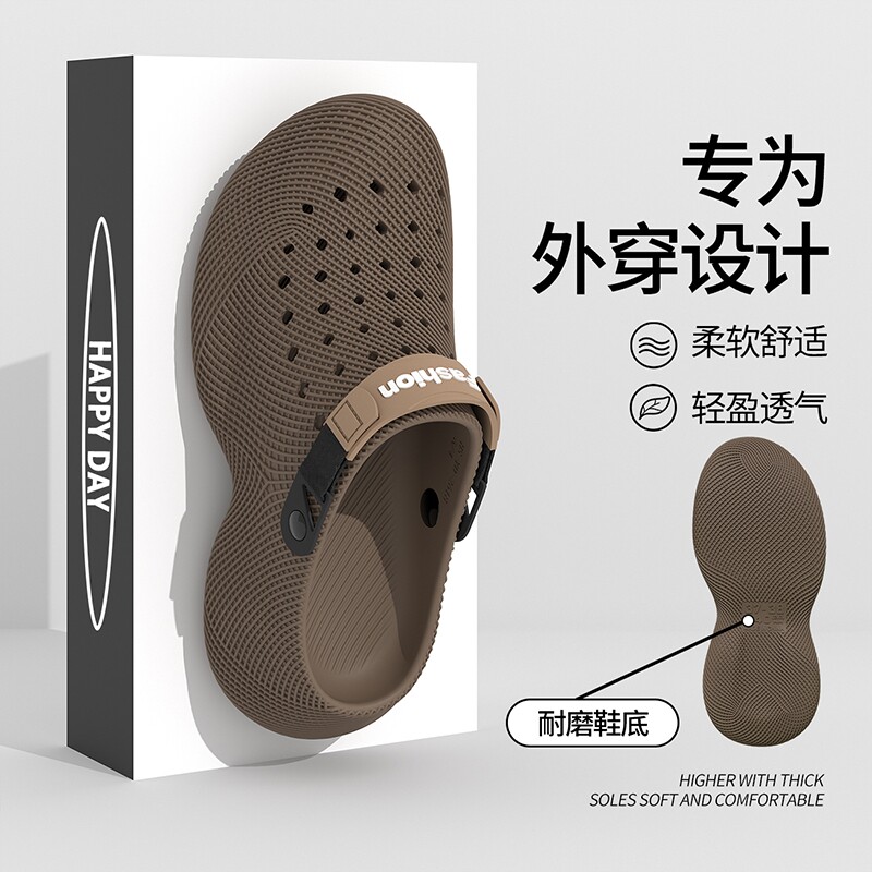 3D打印镂空透气户外百搭洞洞鞋图片