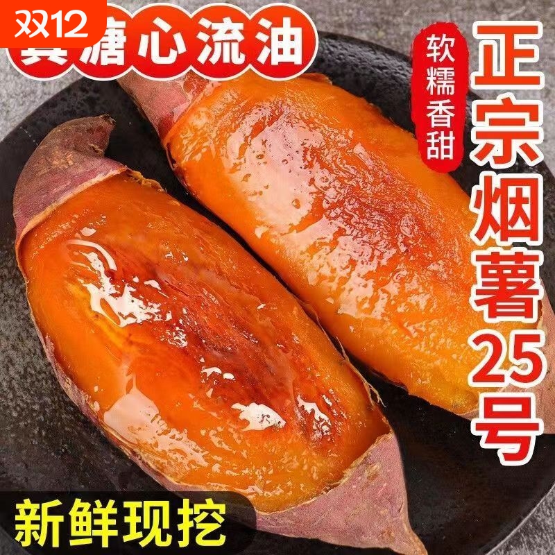 山东烟薯25号糖心蜜薯新鲜红薯农家现挖沙地番薯山芋烤红薯地瓜