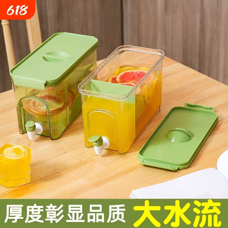 夏天凉水桶冷水壶带龙头冰箱家用大容量水果茶壶可乐桶密封冷饮