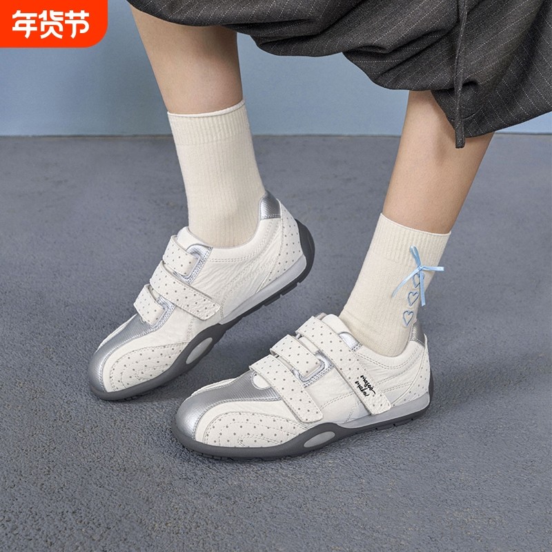 玛速主义2025新款魔术贴休闲鞋轻便运动鞋百搭平底板鞋女秋季波点,女鞋,时尚休闲鞋,淘宝优惠券,粉丝福利购,淘宝优惠卷