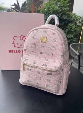 hellokitty双肩包大容量背包大学生书包休闲包粉色防水棕色白色