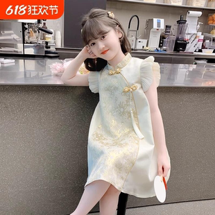 儿童裙子薄 小女孩国风旗袍公主裙夏装 女童汉服连衣裙2025新款 夏季