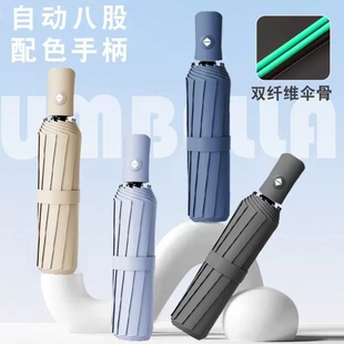 雨伞莫兰迪黑胶防晒遮阳太阳伞户外自动伞晴雨两用全自动紫外线