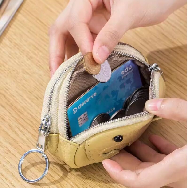 可爱小象零钱包女双拉链钥匙包多功能创意收纳包硬币包可爱小钱包