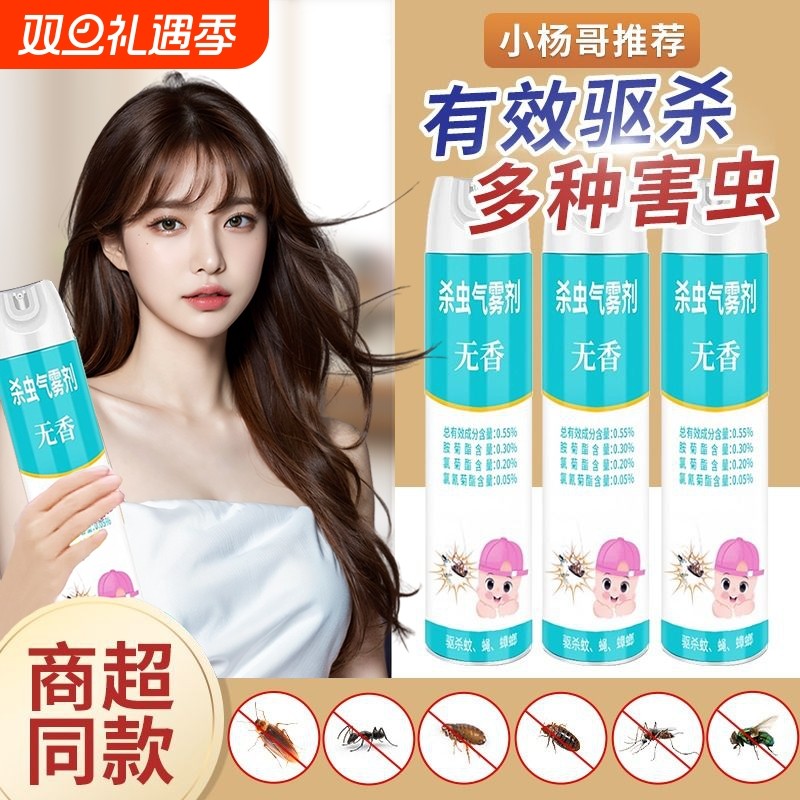 杀虫剂气雾剂家用室内灭蚊子苍蝇药无味非无毒强力喷雾剂蟑螂蚊虫