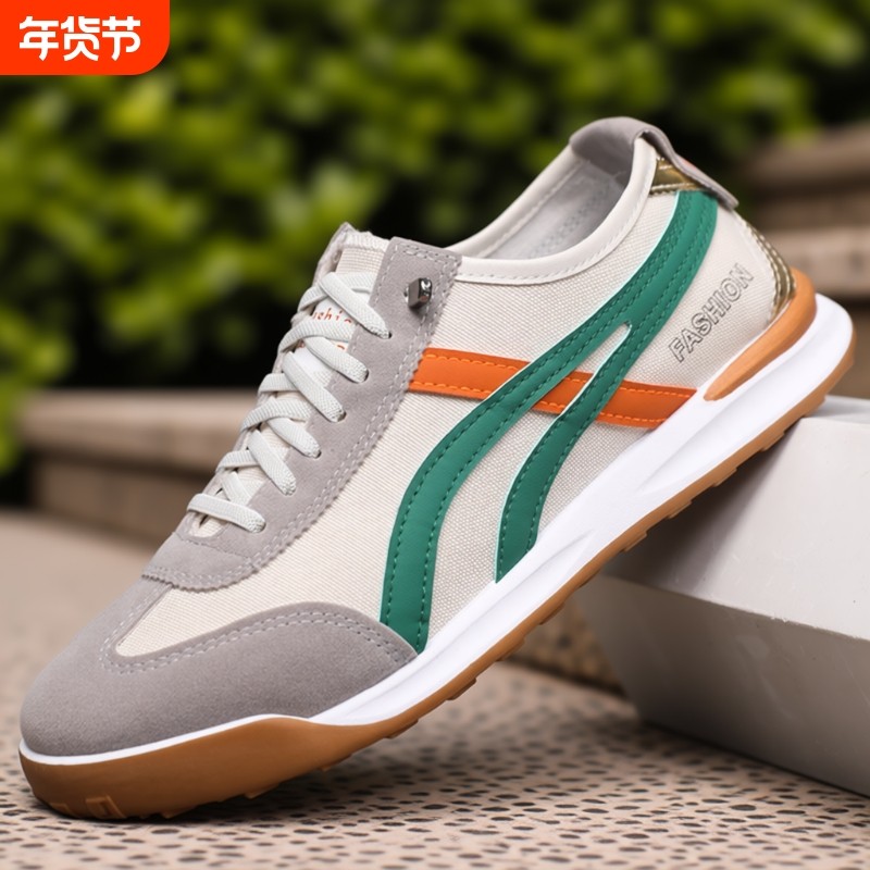 新款2025春秋季男鞋板鞋时尚舒适布面透气运动休闲阿甘鞋轻便男鞋,流行男鞋,单鞋,淘宝优惠券,粉丝福利购,淘宝优惠卷
