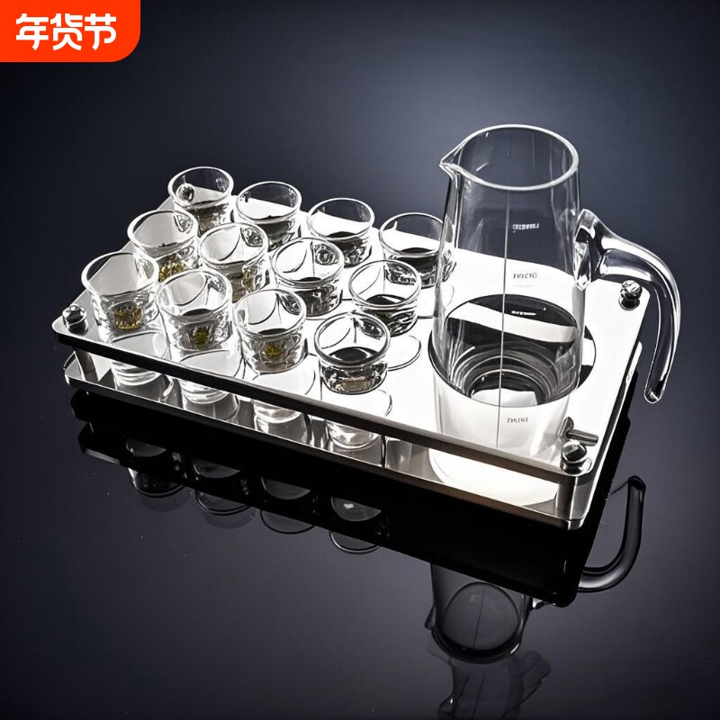 酒吧子弹杯洋酒杯子一口杯套装亚克力ktv玻璃杯白酒杯分酒器酒盅