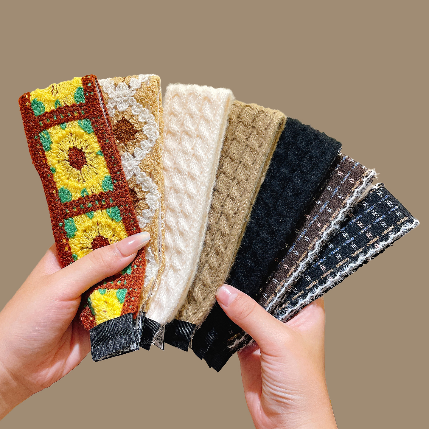 2025新头发魔术贴针织束发带洗脸发箍女成人刘海碎发整理神器秋冬