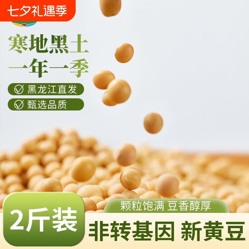 黄豆1斤新豆5斤装非转基因大豆高蛋白磨豆腐打豆浆生豆芽专用杂粮