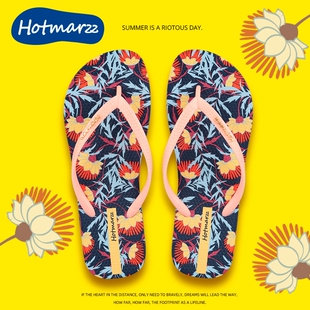 hotmarzz/黑玛人字拖鞋女防滑夹脚夏外穿夹趾旅游沙滩鞋海边度假