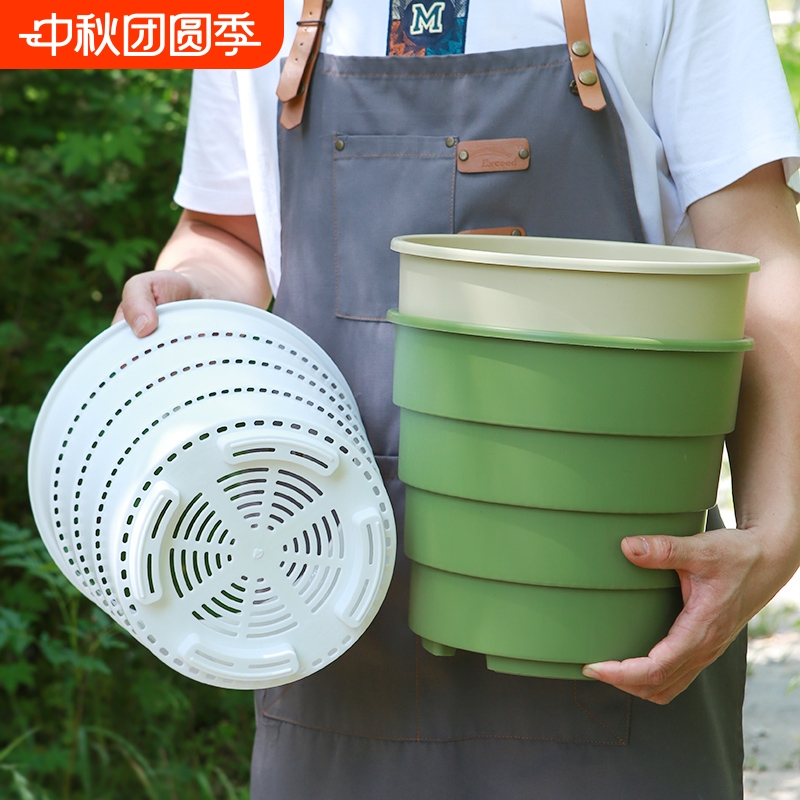 树脂北欧风加厚透气花盆