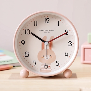 女孩闹钟表儿童时钟桌面摆台式 摆放学习静音2025小学生用起床神器