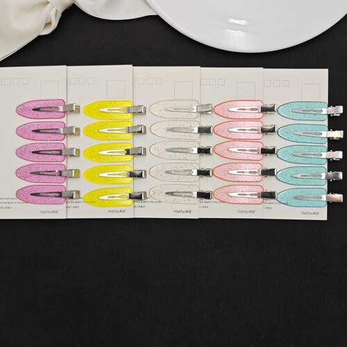 果冻色无痕夹刘海侧边夹卡通夹发夹子发卡子夹diy手工透明白色