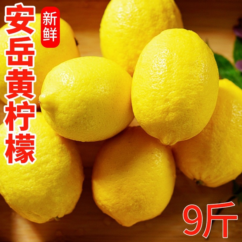 四川安岳黄柠檬新鲜水果皮薄一级5斤当季香水酸柠檬伶整箱奶茶店6