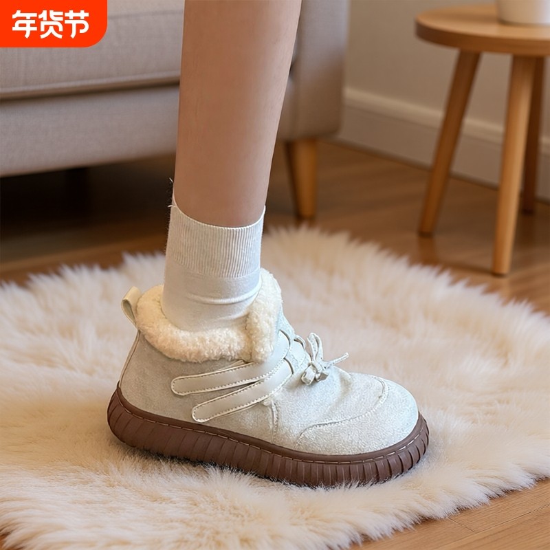 壹梨雪地靴女2025冬季新款保暖加绒加厚皮毛一体毛毛棉鞋厚底棉靴,女鞋,时尚雪地靴,淘宝优惠券,粉丝福利购,淘宝优惠卷