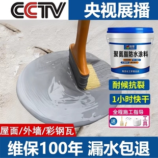 屋顶防水补漏涂料聚氨酯楼顶房顶外墙堵漏王平房裂缝液材料防漏胶