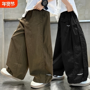 童装男童裤子秋季新款跳爵士街舞蹈直筒长裤中大童阔腿休闲裤潮酷