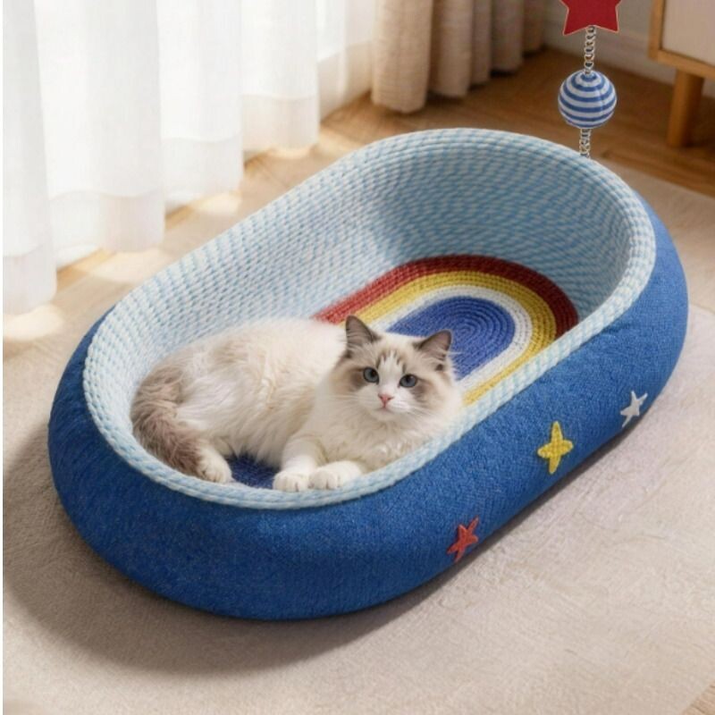 猫抓板耐磨不掉屑耐抓猫爪板剑麻绳猫窝磨爪盆一体超大号猫咪玩具