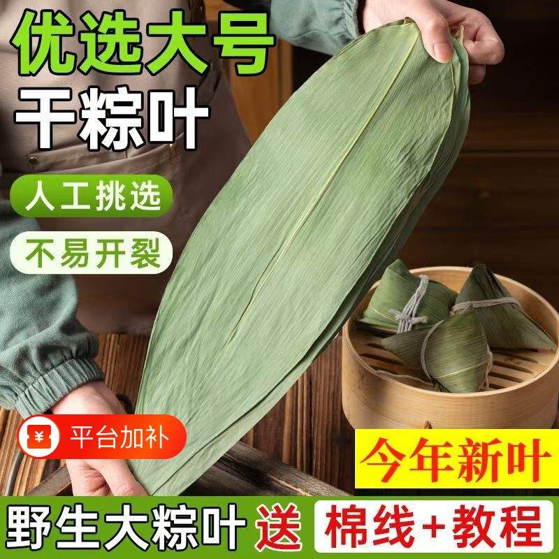 特大号野生干粽叶粽子叶新鲜包粽子箬叶粽叶干大号家用干叶子糯米
